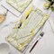 10 pcs 16" Ivory Gold long Rectangle Paper Serving Trays Marble Design